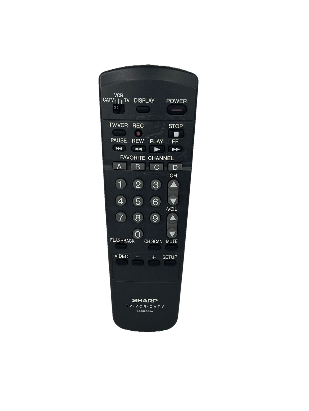 Sharp 3-IN-1 TV / VCR / CATV Remote Control G0802CESA